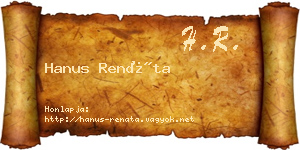 Hanus Renáta névjegykártya