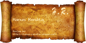 Hanus Renáta névjegykártya